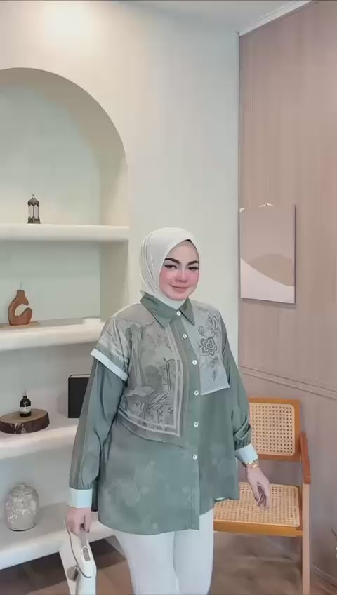 Anggun Shirt V11 Elegant Peach Lady Chiffon Top